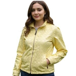 Jamie Sadock Full Zip Jacket Croc Embossed‎ Lightweight Buttercup Yellow XXL NWT